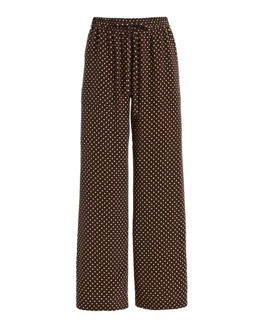 Matteau Brown Drawstring Silk Trousers