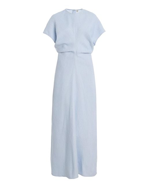 Totême Blue Slouch Waist Dress