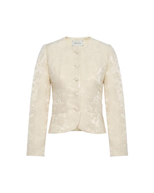 Magda Butrym Natural Patterned Linen-Silk Jacket