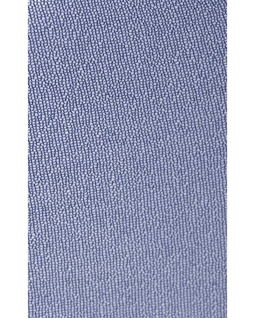 Brandon Maxwell Blue The Leah Asymmetric Sheer Knit Top