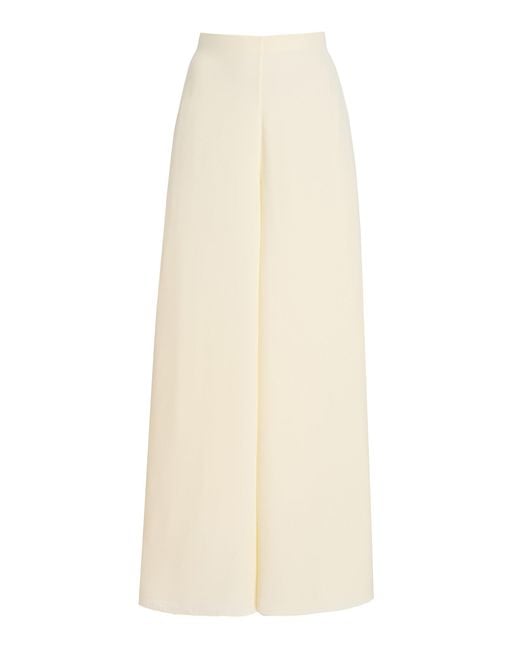 Alexis White Verio Wide-Leg Crepe Pants