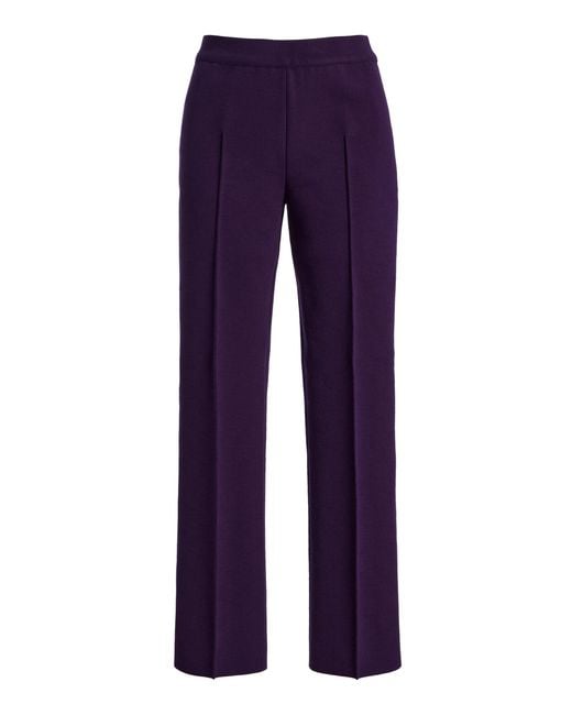 High Sport Blue Louis Wool-Blend Knit Cropped Pants