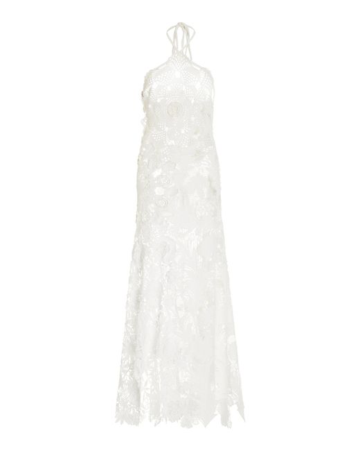 Oscar de la Renta Guipure-lace Crochet Cotton Maxi Dress in