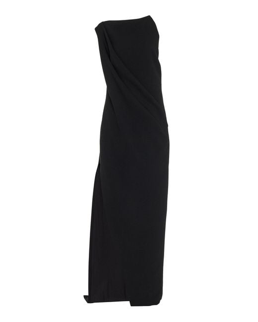Brandon Maxwell Black The Alina Double-wool Crepe Maxi Dress