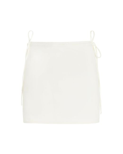 Mare Perpetua White Sun Tie-detailed Swim Skirt