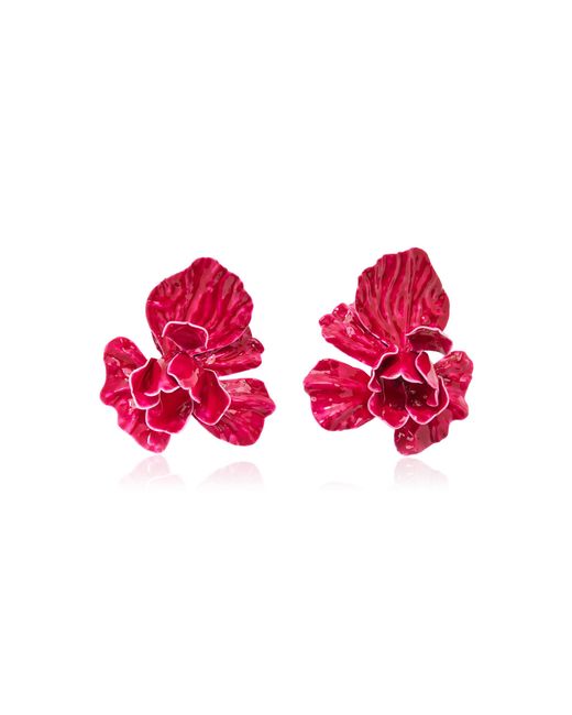 Carolina Herrera Red Iris Earrings