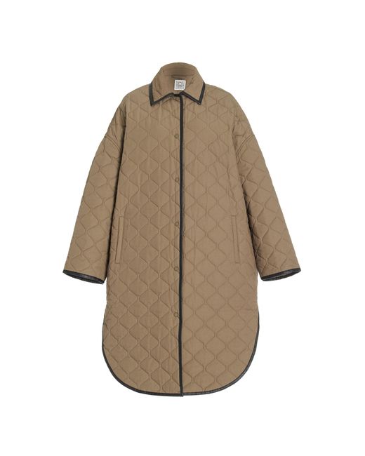 Totême  Natural Quilted Cotton Cocoon Coat