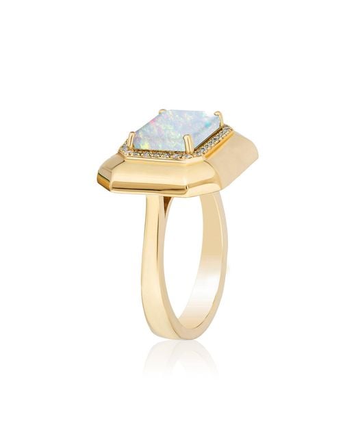 Goshwara Metallic Emerald Cut Opal Ring