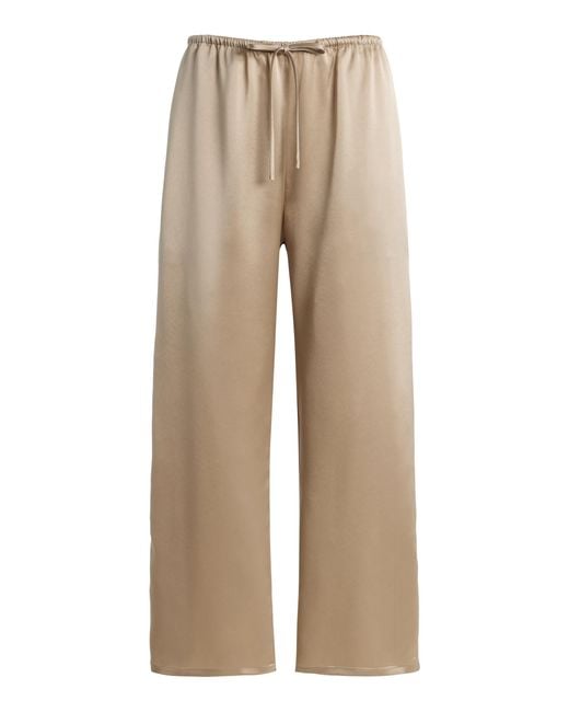 Leset Natural Barb Satin Cropped Drawstring Pants