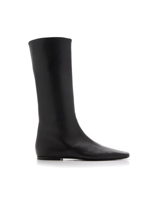 The Row Black Bette Leather Boots