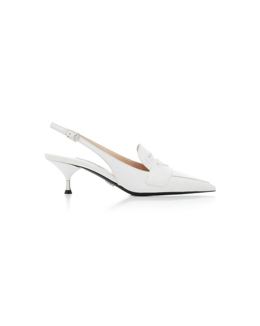 white leather slingback pumps
