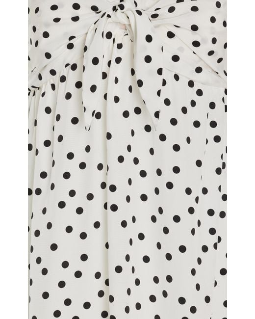 Franchise White Exclusive Lucie Tie-Front Silk Maxi Dress