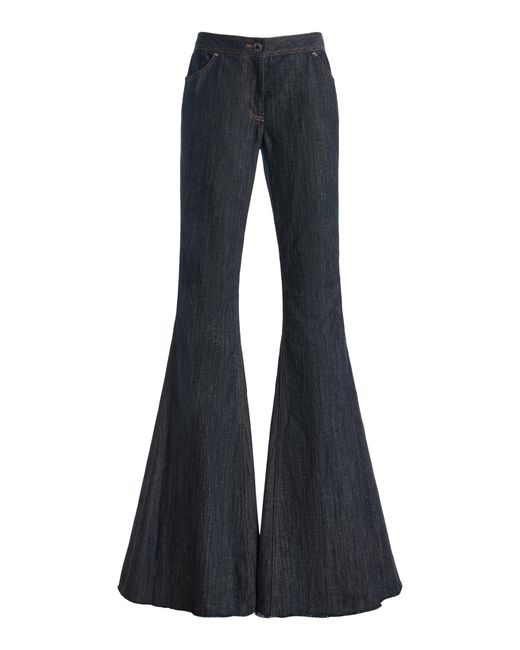 LAQUAN SMITH Blue The Children Of The Blood And Bone Exclusive Low-Rise Flared Jeans