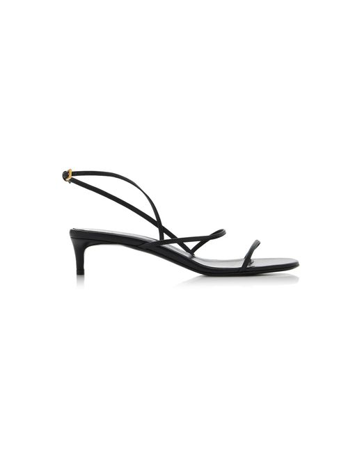 Khaite Black Loop Leather Sandals