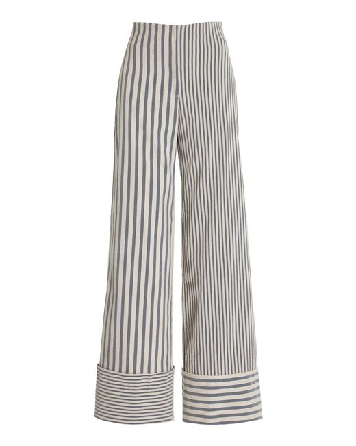 ANDRES OTALORA White Exclusive Navegante Striped Pants