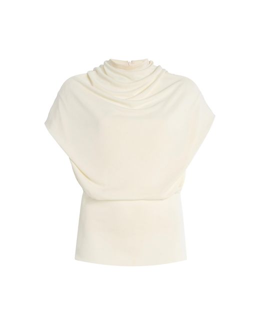 Kallmeyer White Jocelyn Draped Jersey Top