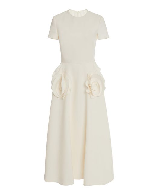 【関税＆送料込み】Valentino Garavani Wool And Silk Midi Sk VALENTINO GARAVANI Embellished wool and silk-blend crepe