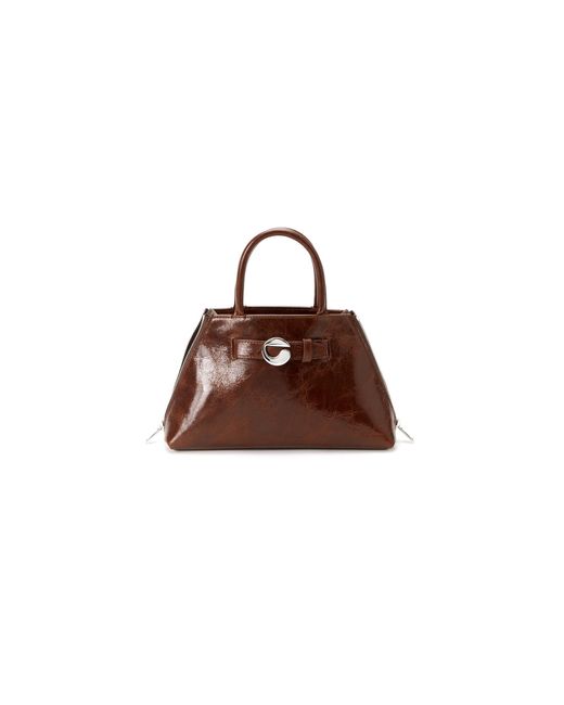 Coperni Brown Data Mini Leather Top Handle Bag
