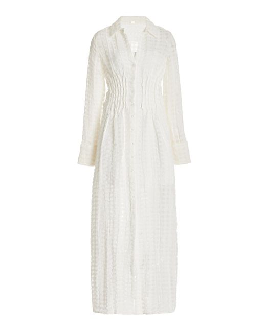 Cult Gaia White Pernille Gathered Linen-blend Maxi Dress