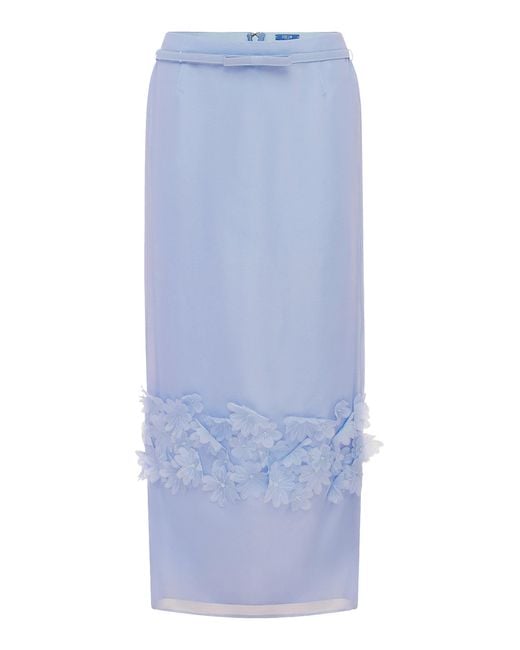 LEO LIN Blue Kyra Petal Maxi Skirt
