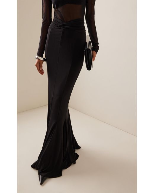 Black jersey flare skirt 2025