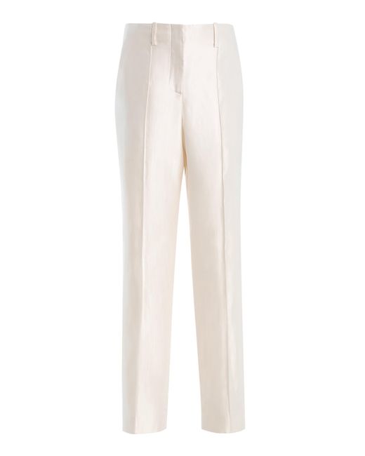 Atelier Prabal Gurung White Tailored Shantung Slim Leg Trousers