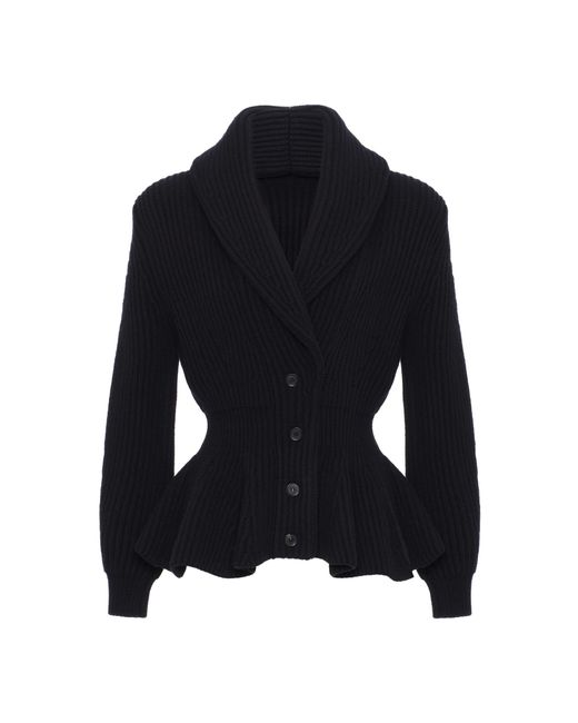 Magda Butrym Blue Ribbed Wool Cardigan