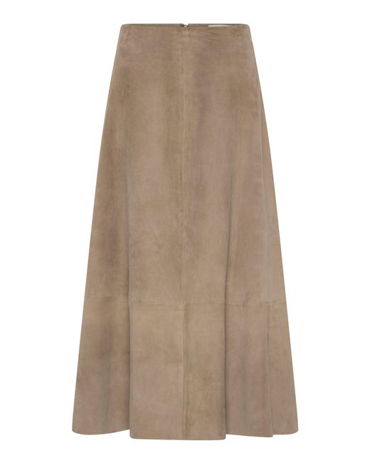 St. Agni Natural Suede Circle Skirt