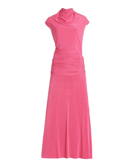 siedres pink dress ALINA - Open-back ruched maxi jersey dress by SIEDRS