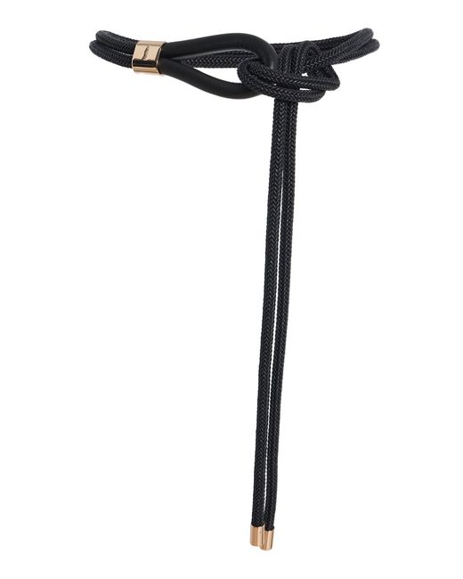 Max Mara Black Waxed Cotton Tubular Belt