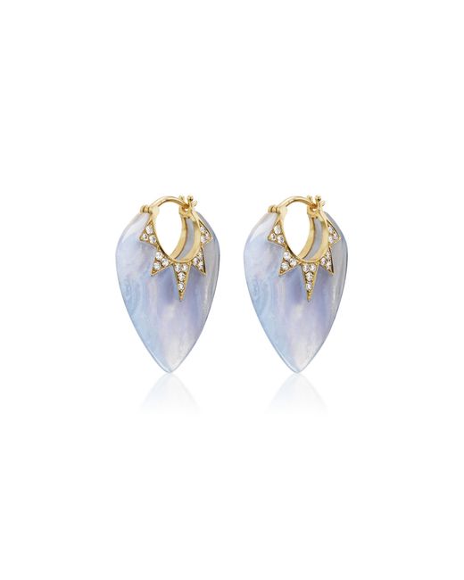 Sorellina Blue Stone Guitar Pick 18K Multi-Stone Earrings