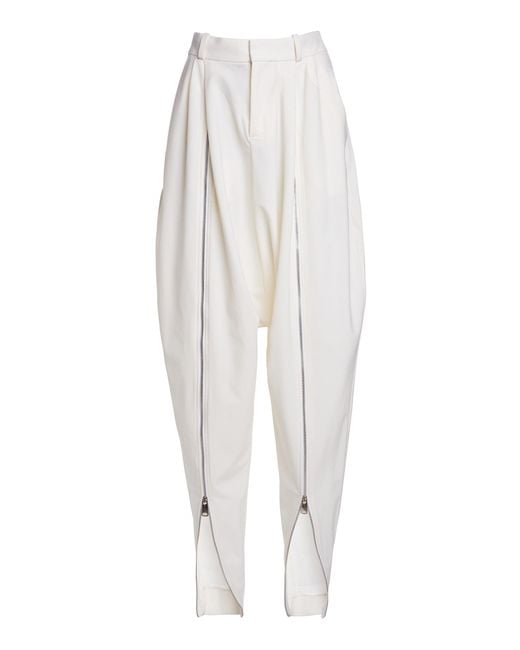 Coperni White Wool Double-Zipped Sarouel Trousers