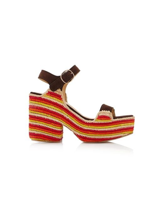 Gabriela Hearst Pink Sardis Raffia Sandals