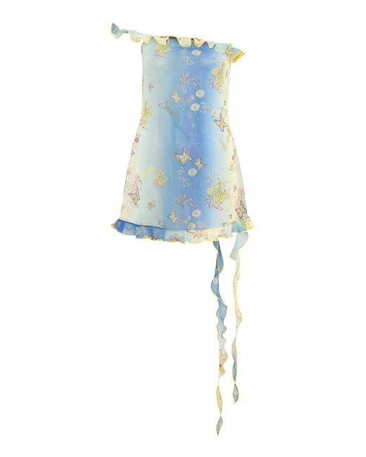 Siedres Blue Kyla Butterfly Ruffled Mini Dress