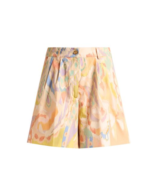 Etro Natural Printed Cotton Mini Shorts