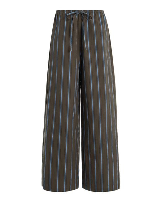 Staud Gray Mateo Striped Cotton Pants
