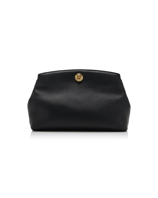 Liffner Black Pushlock Leather Pouch