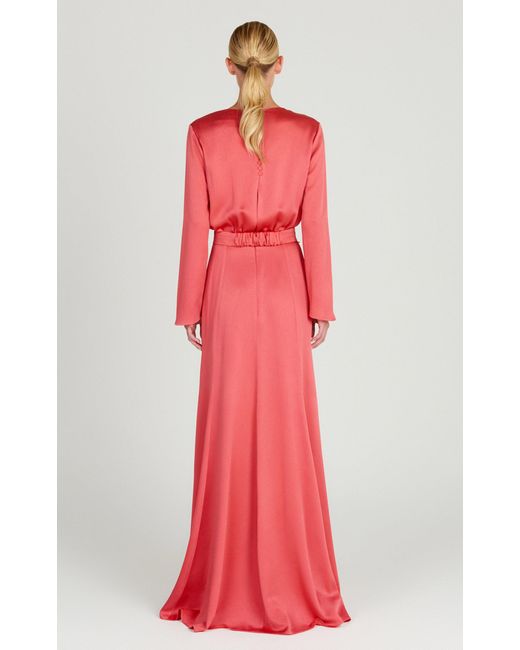 Silvia Tcherassi Red Ravenna Belted Cutout Maxi Dress