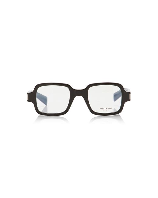 Saint Laurent Brown Square-Frame Acetate Glasses