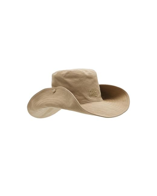 Miu Miu Natural Gabardine Cowboy Hat
