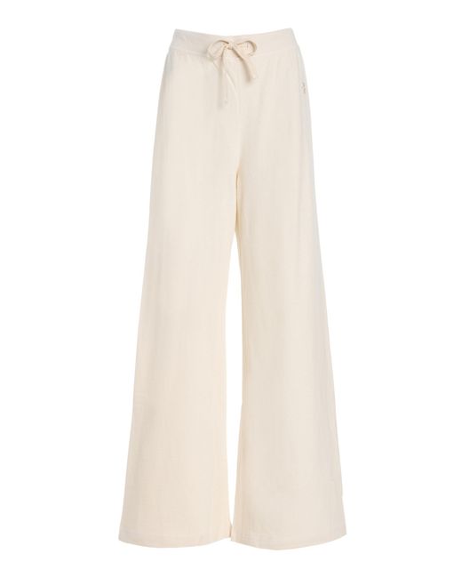 ÉTERNE White Cotton Wide-leg Sweatpants