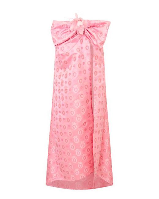 LoveShackFancy Pink Catherina Brocade Maxi Skirt