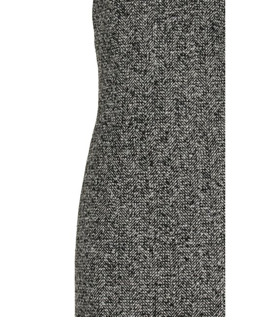 Michael Kors Herringbone Tweed Mini Dress in Gray Lyst