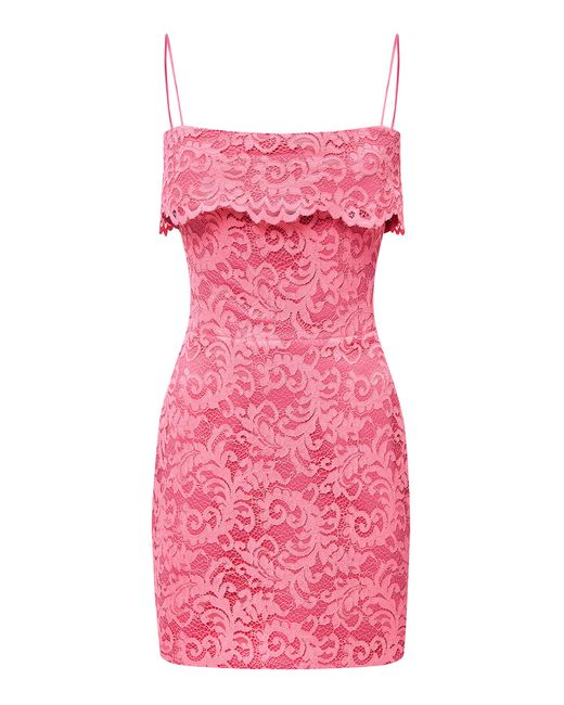 Rasario Women's Pink Lace Mini Dress - www.rajagirimanappuram.com