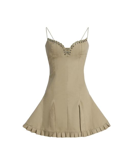 Ludovic de Saint Sernin Natural Exclusive Eva Lace-up Cotton Mini Dress