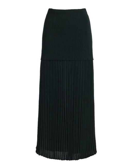 Proenza Schouler Black Luiza Ribbed Knit Midi Skirt