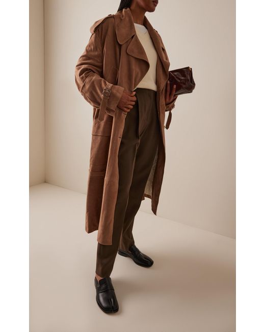 Niccolò Pasqualetti Brown Cavo Suede Trench Coat