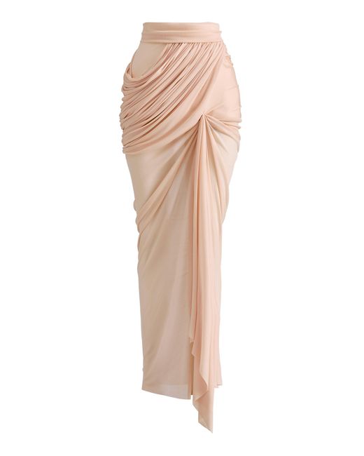 Maticevski White Savour Draped Chiffon Maxi Skirt