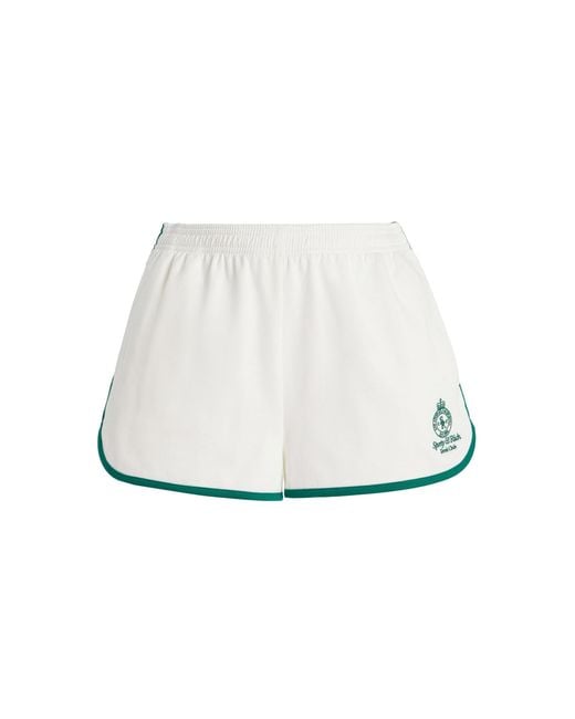 Sporty & Rich White Crown Cotton-Pique Tennis Shorts