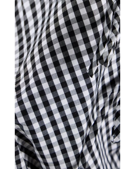 Sea Blue Neci Tie-Front Gingham Cotton Tank Top